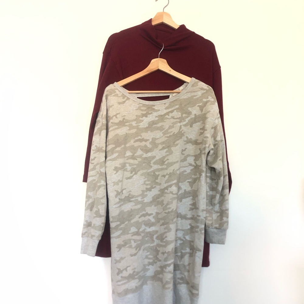 Bundle Of 2 Long Sweatshirt/Sweater Dresses